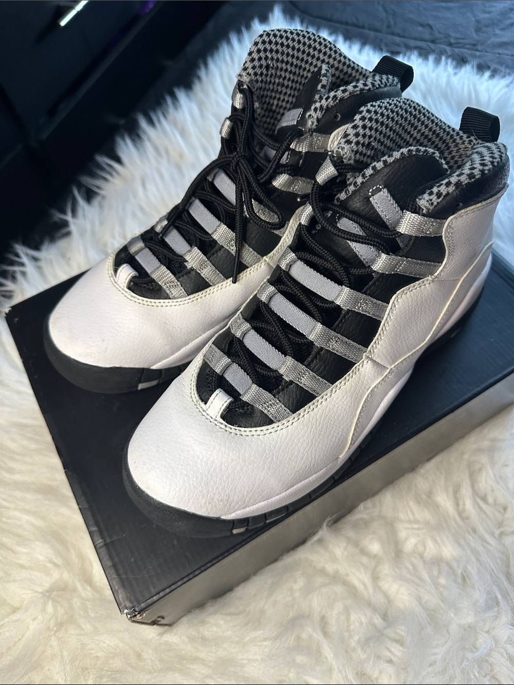 Jordan 10 Kids White and Black Sneakers